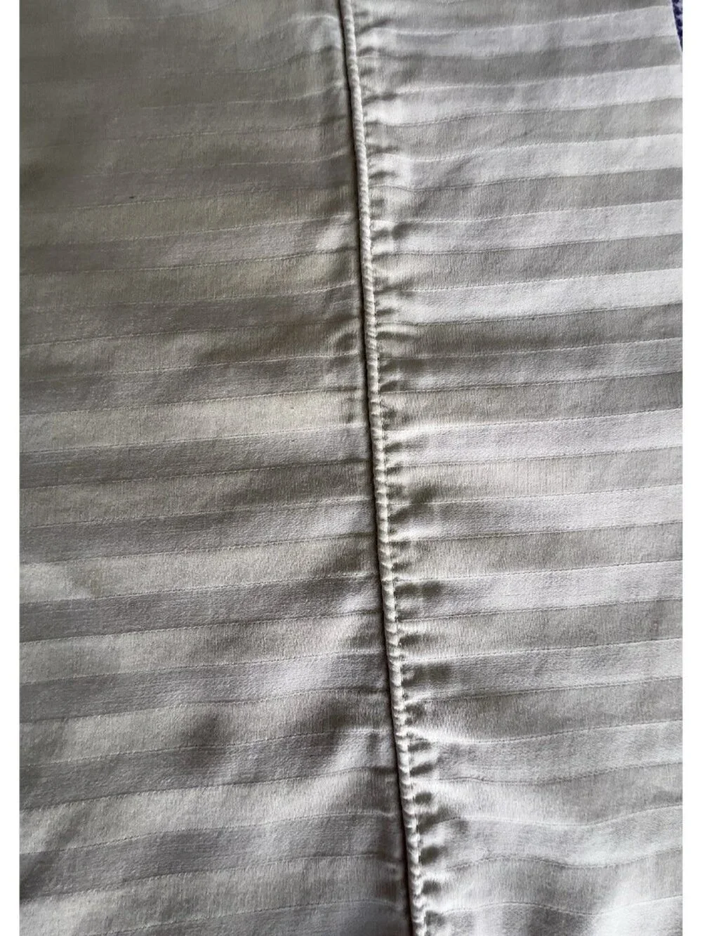 Pair KING Pillowcases 100% Egyptian Cotton Beige Jacquard Stripe Bedding Luxury